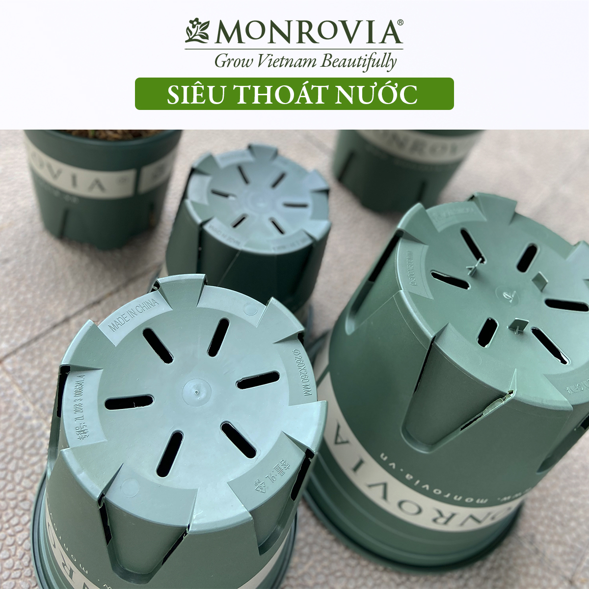 Chậu nhựa trồng cây MONROVIA 6 Gallon, Dòng M-Series, chậu trồng cây, chậu cây cảnh mini, để bàn, treo ban công, treo tường, cao cấp, chính hãng thương hiệu MONROVIA