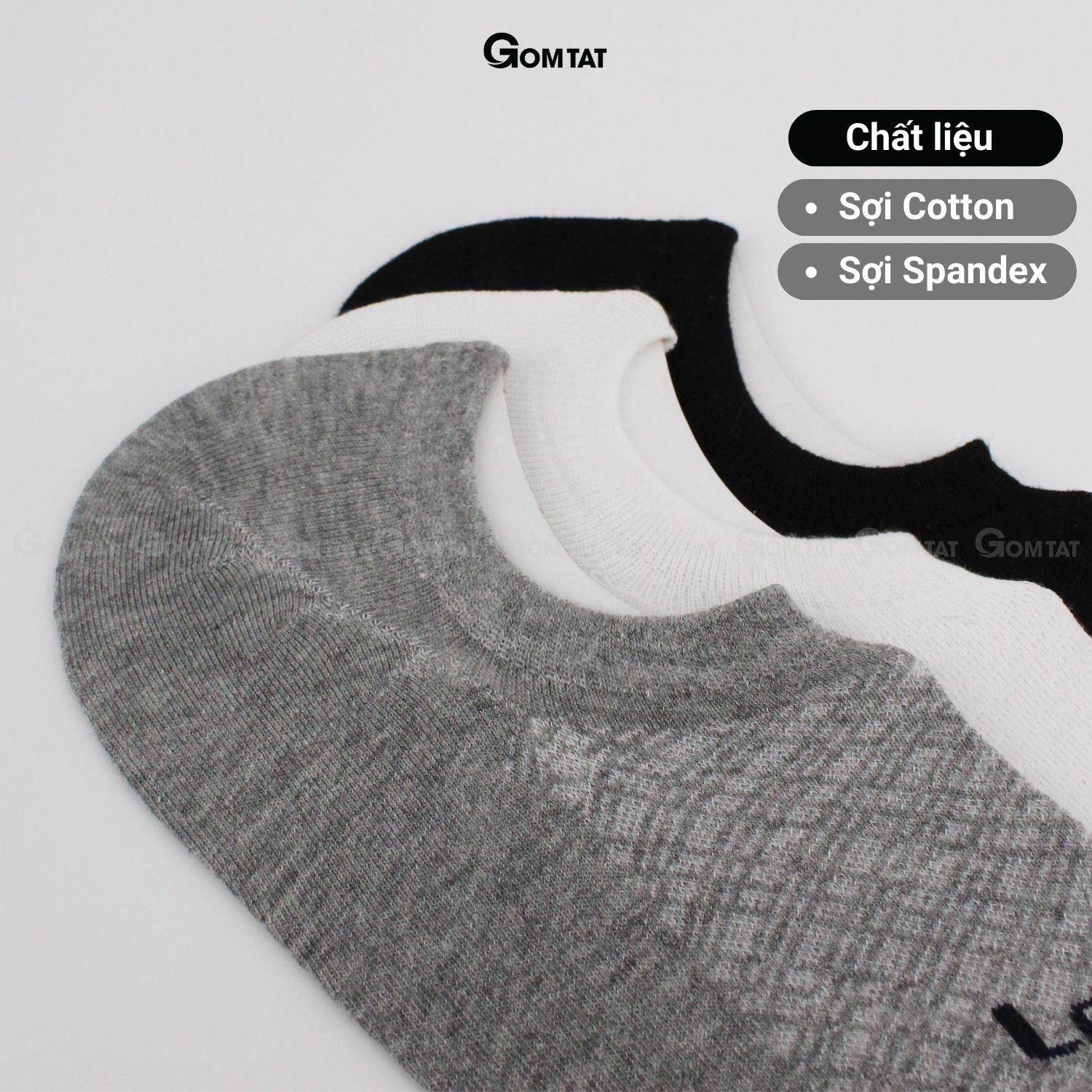 Set 10 Tất lười nam LUXIS chất liệu cotton cao cấp, thoáng mát, phủ nano bạc khử mùi kháng khuẩn - LUXIS-S08-CB10