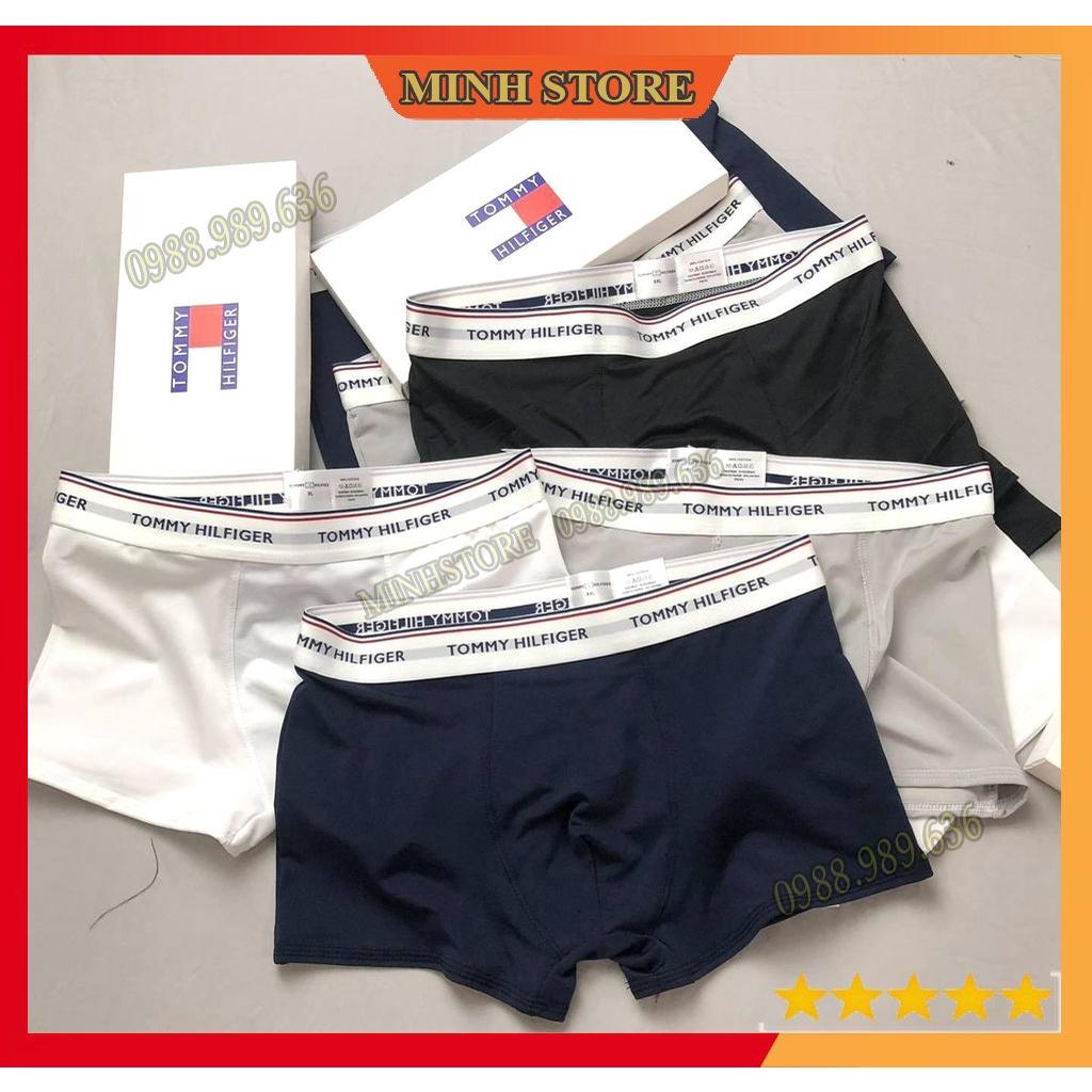 COMBO 4 Quần lót nam boxer thun lạnh cao cấp, quần sịp đùi nam boxer co dãn 4 chiều SD04 (Che tên) - MS66