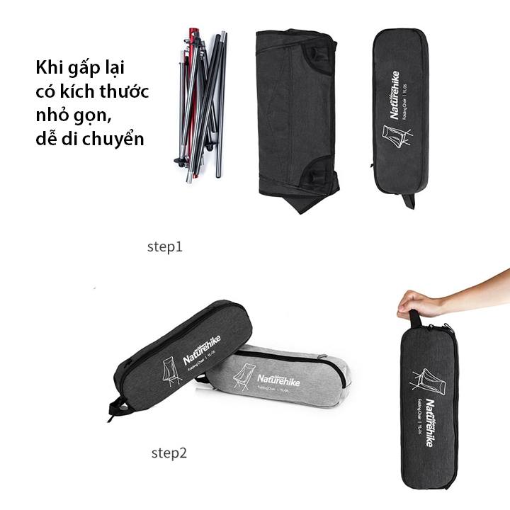 Ghế dã ngoại thư giãn gấp gọn thiết kế mới Version 3 YL06 dành cho cắm trại, du lịch NH18Y060-Z