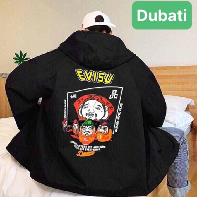 ÁO KHOÁC DÙ NHẸ BOMBER NAM NỮ EVISU ĐA NĂNG 2 LỚP CHỐNG NẮNG 2 TÚI CÓ DÂY KÉO CAO CẤP - DUBATI FASHION