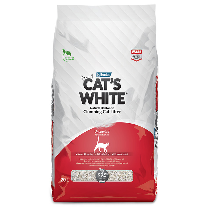 Cát đất sét Cat's White cao cấp cho Mèo không bụi Tây Ban Nha Cát vệ sinh vón cục thấm hút khử mùi cực tốt Cho mèo20l