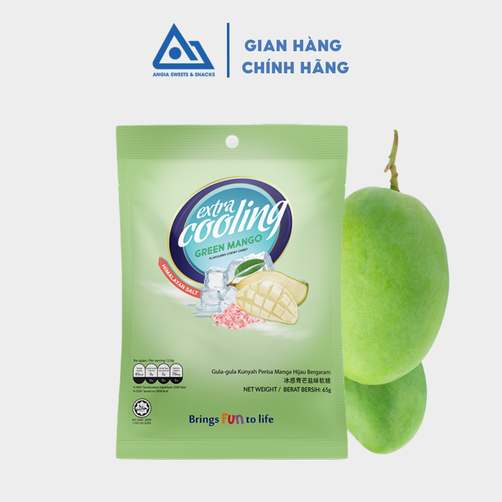 Kẹo mềm trái cây muối Extra Cooling gói 65g, kẹo dẻo Chewy Candy ăn vặt Malaysia nhiều vị An Gia Sweets Snacks