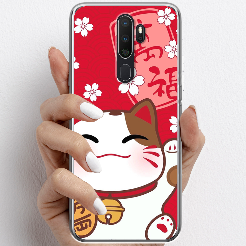Ốp lưng cho Oppo A5 , A9  nhựa TPU mẫu Mèo thần tài