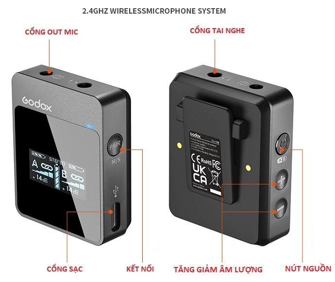 Micro thu âm Godox MoveLink M1 Hàng Chính Hãng