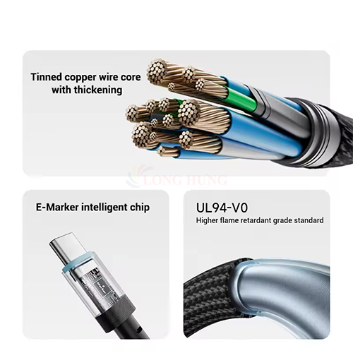 Cáp USB Type-C to Type-C Cuktech 6A 15cm 240W CTC615S - Hàng chính hãng