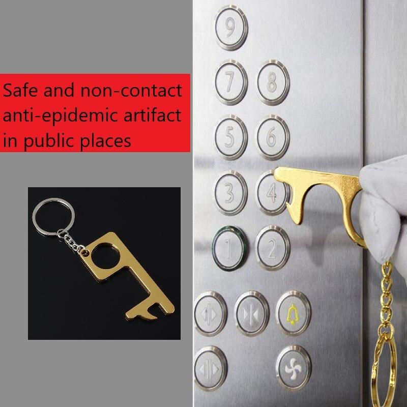 Key Shaped Bottle Opener Keychain Stainless Steel Key Ring Beer Bottle Opener Non-contact Switch Door Corkscrew Bar Tools