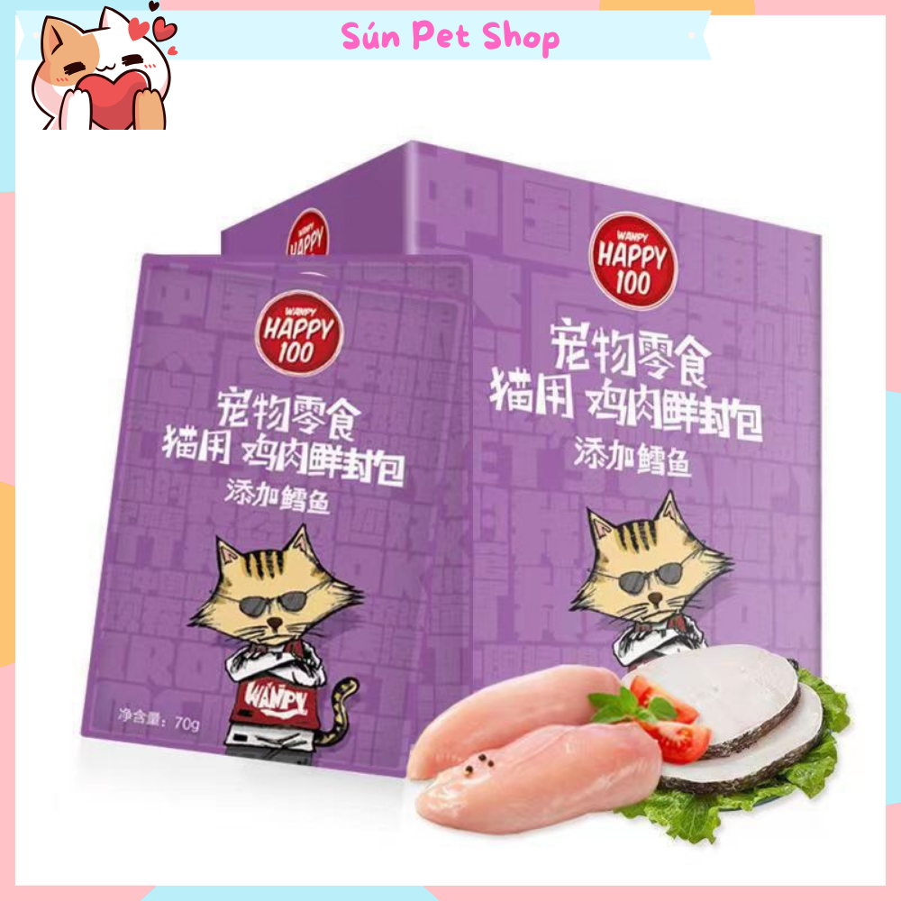 Pate Wanpy Happy 100 cho mèo (70gr) - Thức ăn ướt cho mèo thơm ngon bổ dưỡng