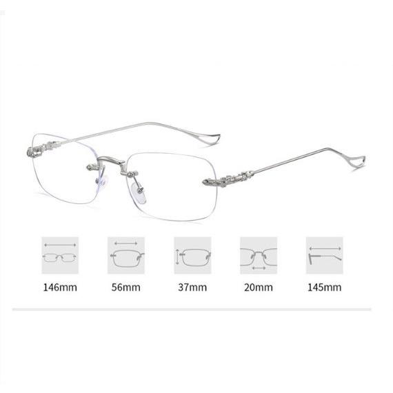 Gọng kính thời trang nam nữ chống bụi gọng khoan không vành KT45UNIQUI Bạc silver cực thời trang