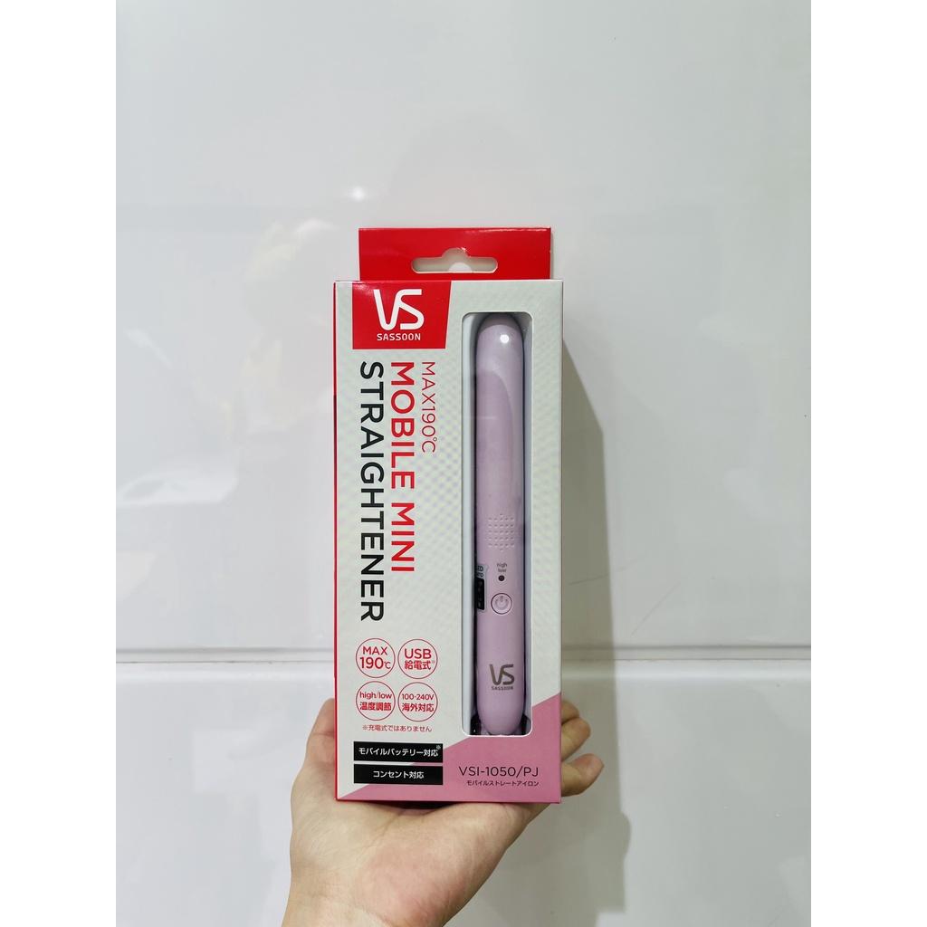 Máy duỗi tóc không dây VS Sassoon VSI Mini cáp sạc USB màu hồng