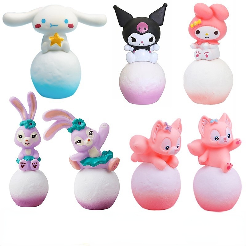 Đèn Led Trang Trí Cho Bánh Sinh Nhật Sanrio Hello Kitty Melody Kuromi Cinnamoroll Đèn Ngủ Phòng Ngủ Đầu Giường Trang Trí Ánh Sánh LED Nhẹ Không Dây