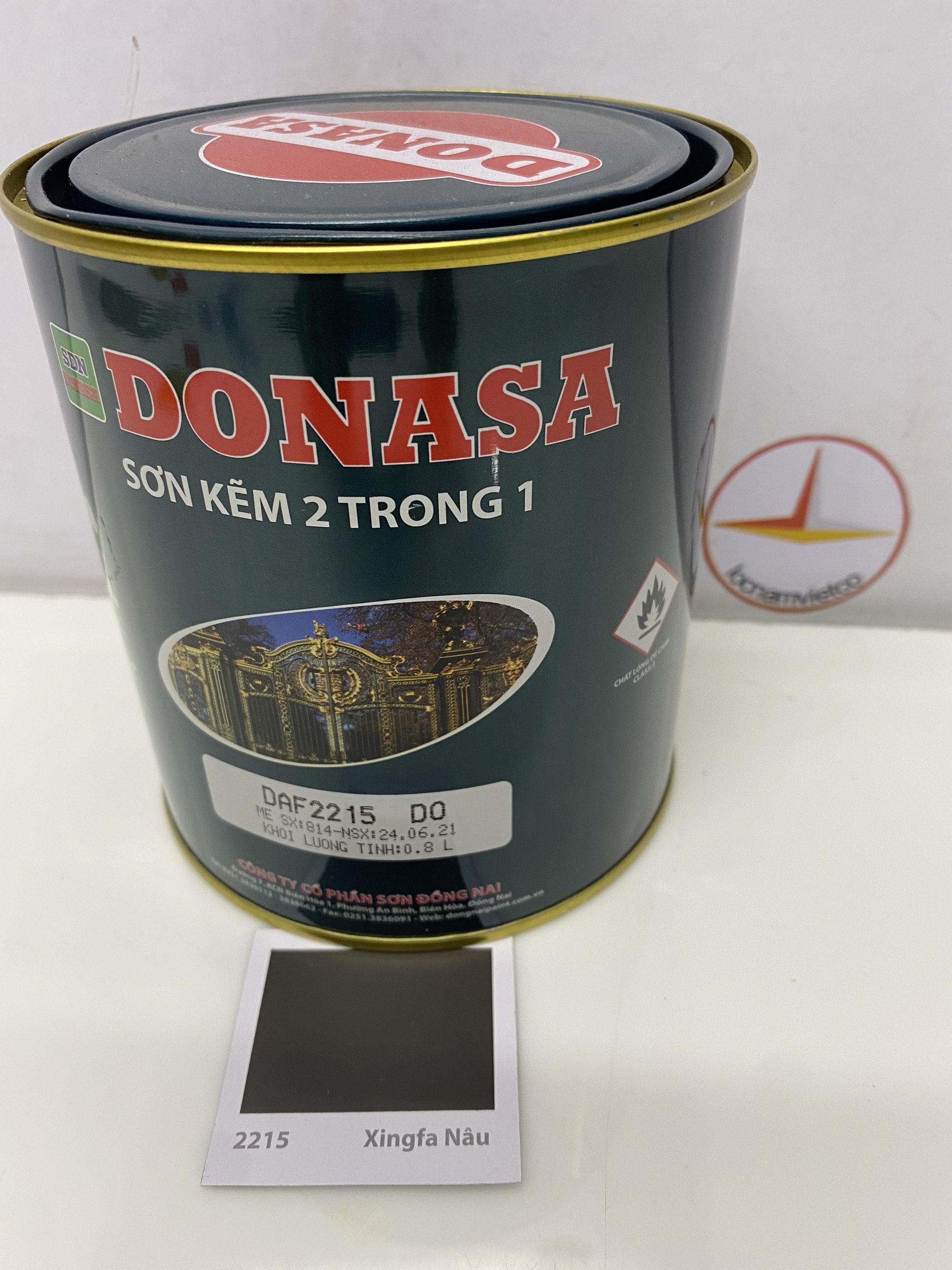 Sơn Sắt Kẽm Donasa 2 trong 1 màu DAF 2215 Xingfa Nâu _ 800ml