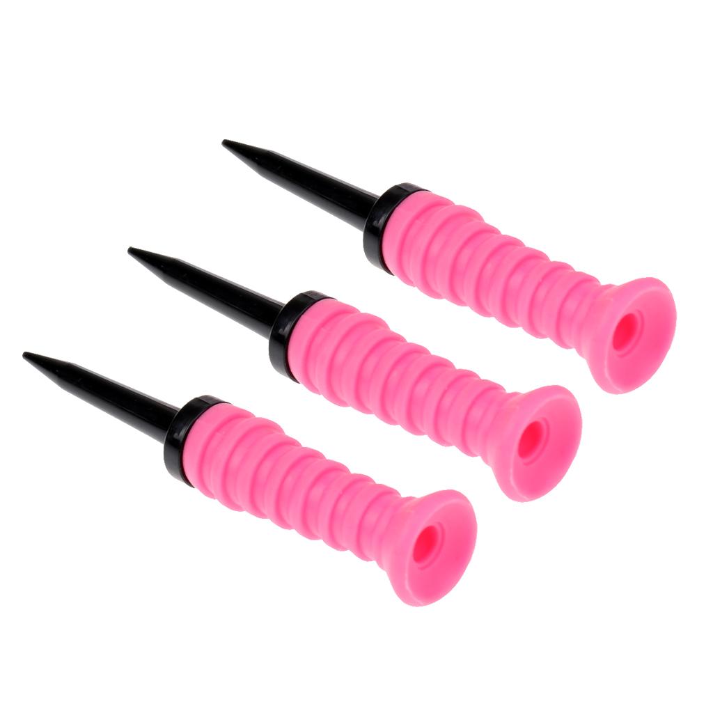 3 Pieces Plastic Golf Tees 83mm Durable Rubber Cushion Top Plastic Golf Tee Golf Accessories