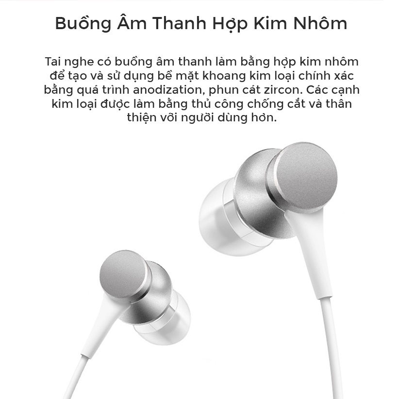 Tai Nghe Nhét Tai Piston Lite Dây Tròn Chống Rối, Có Mic, Âm Thanh Cực Đỉnh, Vỏ Nhôm Nguyên Khối