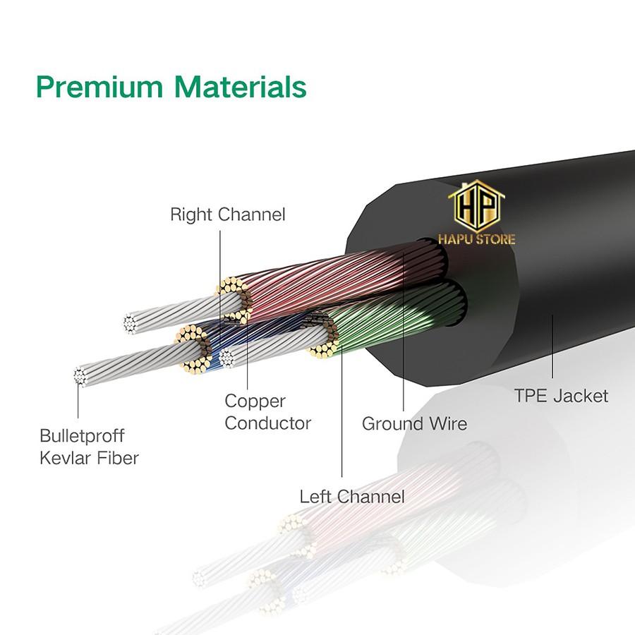 Cáp Audio 3.5mm tròn Ugreen 10734 dài 1,5m chính hãng - Hàng Chính Hãng