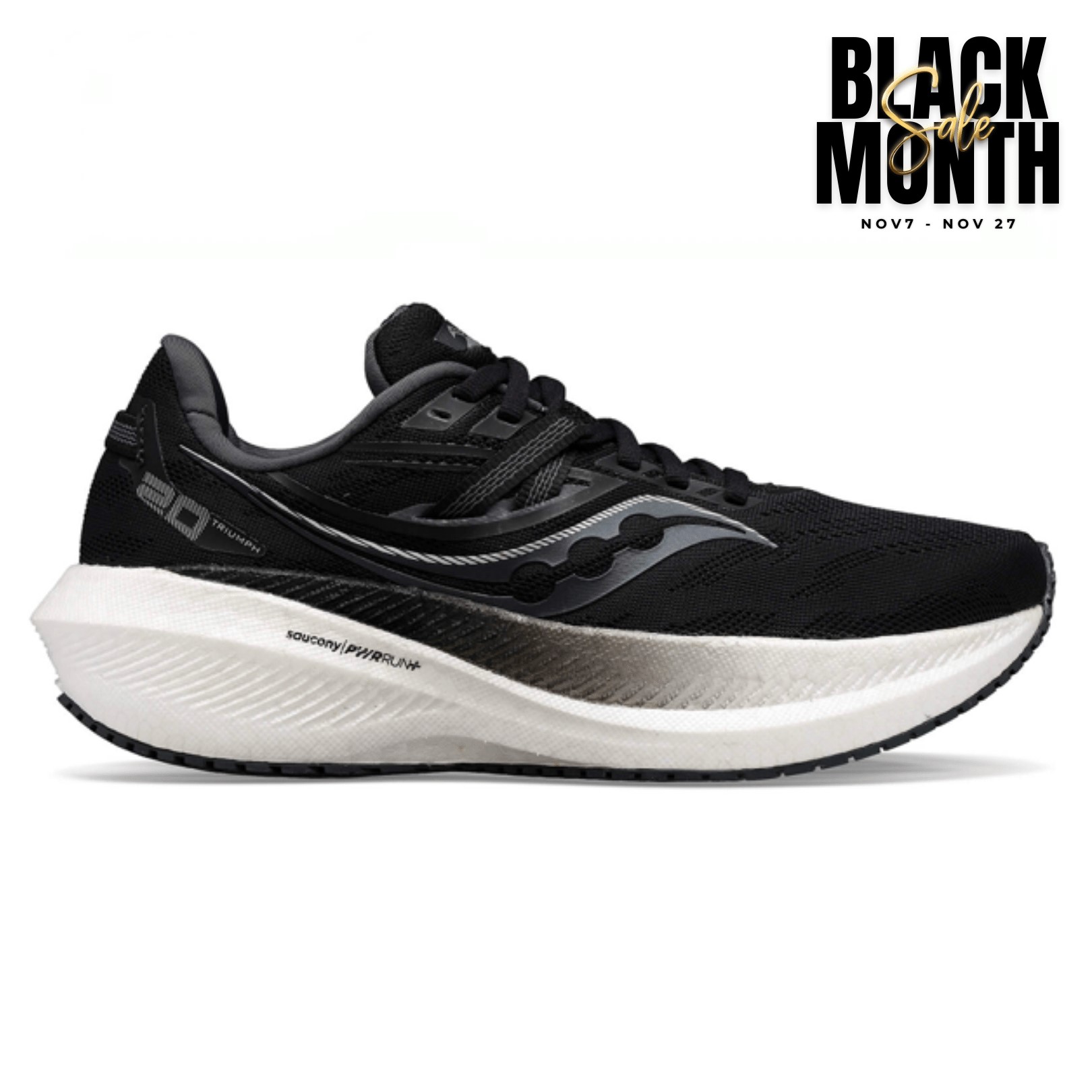 Giày Chạy Bộ Nam Saucony Triumph 20 - Black/White