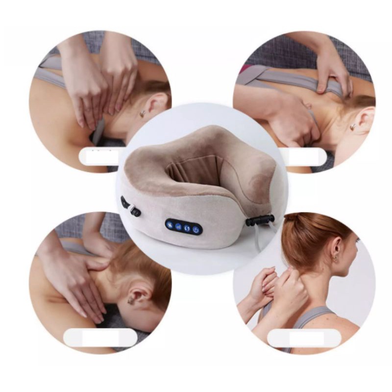 Gối massage cổ chữ U đa năng cao cấp, Máy mát xa cổ vai gáy hiệu quả kiêm gối ngủ tiện lợi 3 trong 1