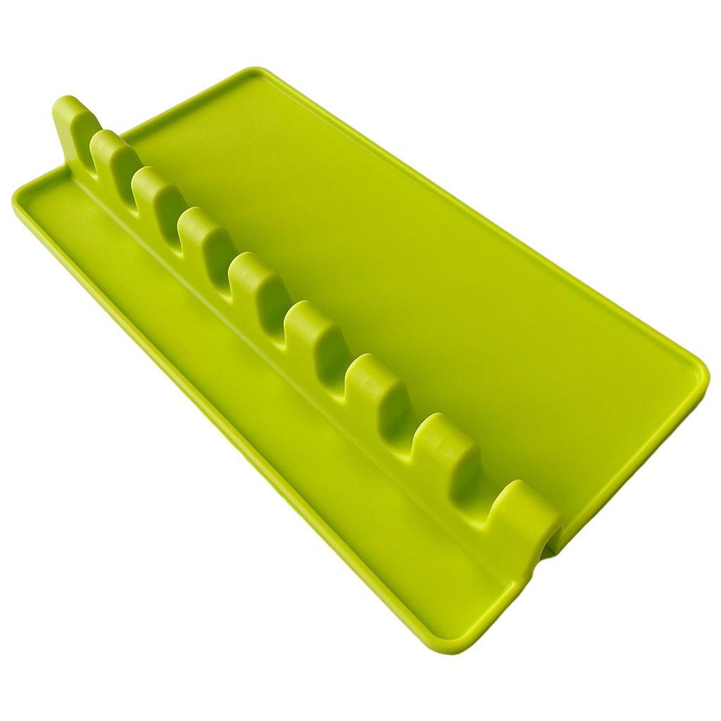 Silicone Spoon Rest Pad Heat Resistant Kitchen Spatula Utensil Rest
