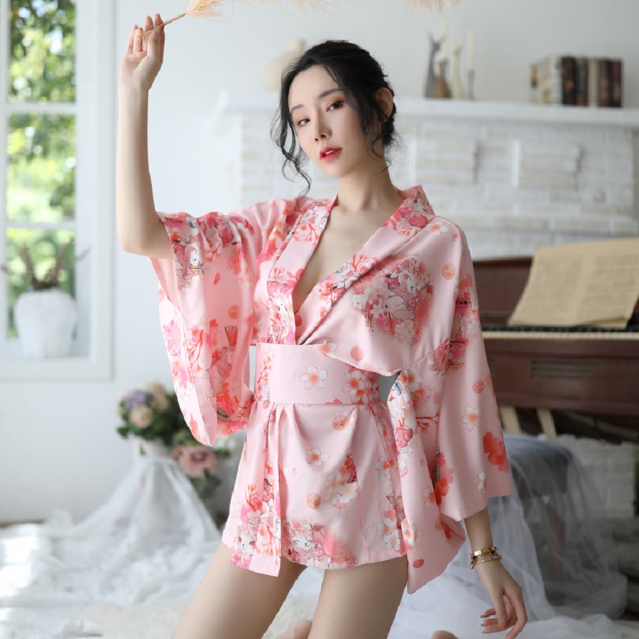Áo Ngủ Kimono Gợi Cảm Kèm Chip