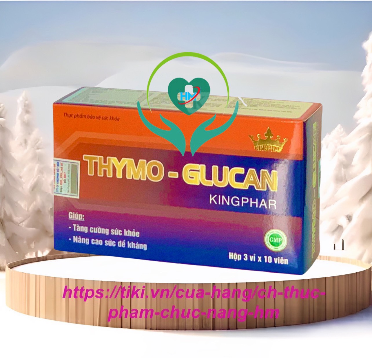 Viên uống Thymo - glucan Kingphar , hộp 30v, tăng cường sức đề kháng