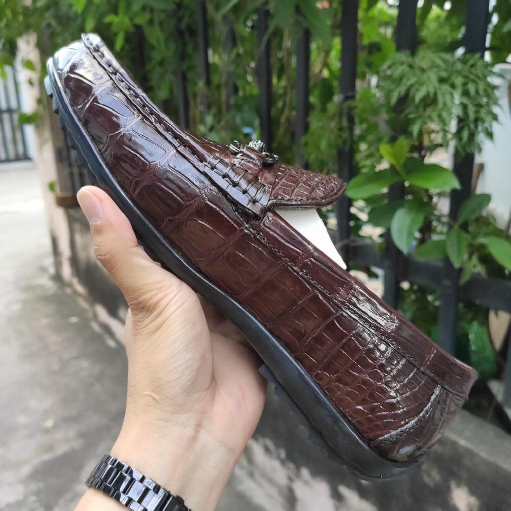 Giày Lười Da Bụng Cá Sấu