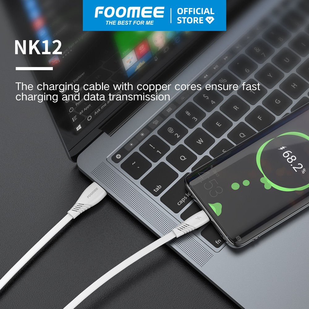 Cáp USB Type-C Foomee 1m NK12 - Hàng chính hãng Sạc Nhanh