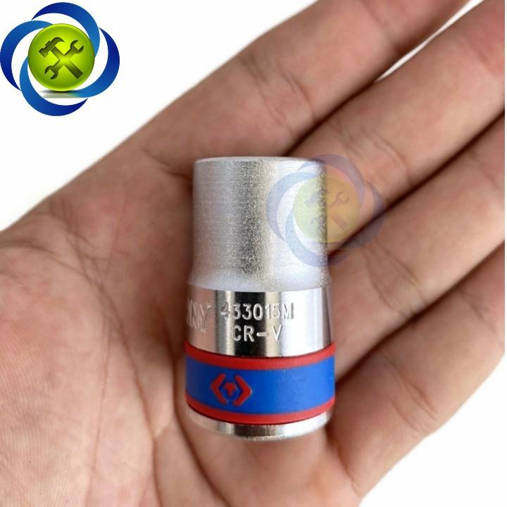 Tuýp 15mm 1/2 Kingtony 433015M 12 cạnh màu trắng dài 38mm