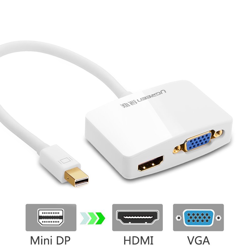 Cáp Mini DisplayPort to VGA + HDMI Ugreen 1042 - Hàng chính hãng