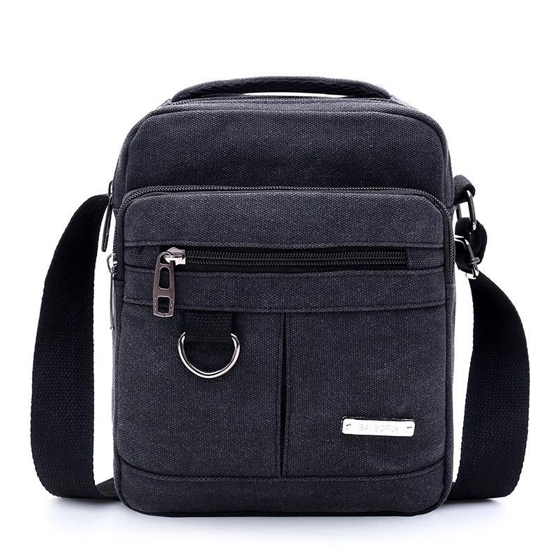 Túi Đeo Chéo Mini Bag Nam nữ Unisex đựng Ipad Mini Vải Canvas Nhập Khẩu Màu Đen/Kaki T24