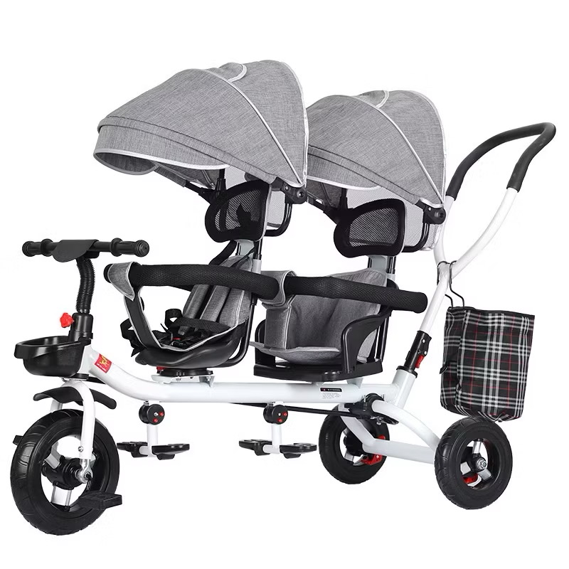 Xe đẩy đôi cho bé - Ghi bánh xe giảm xóc titan