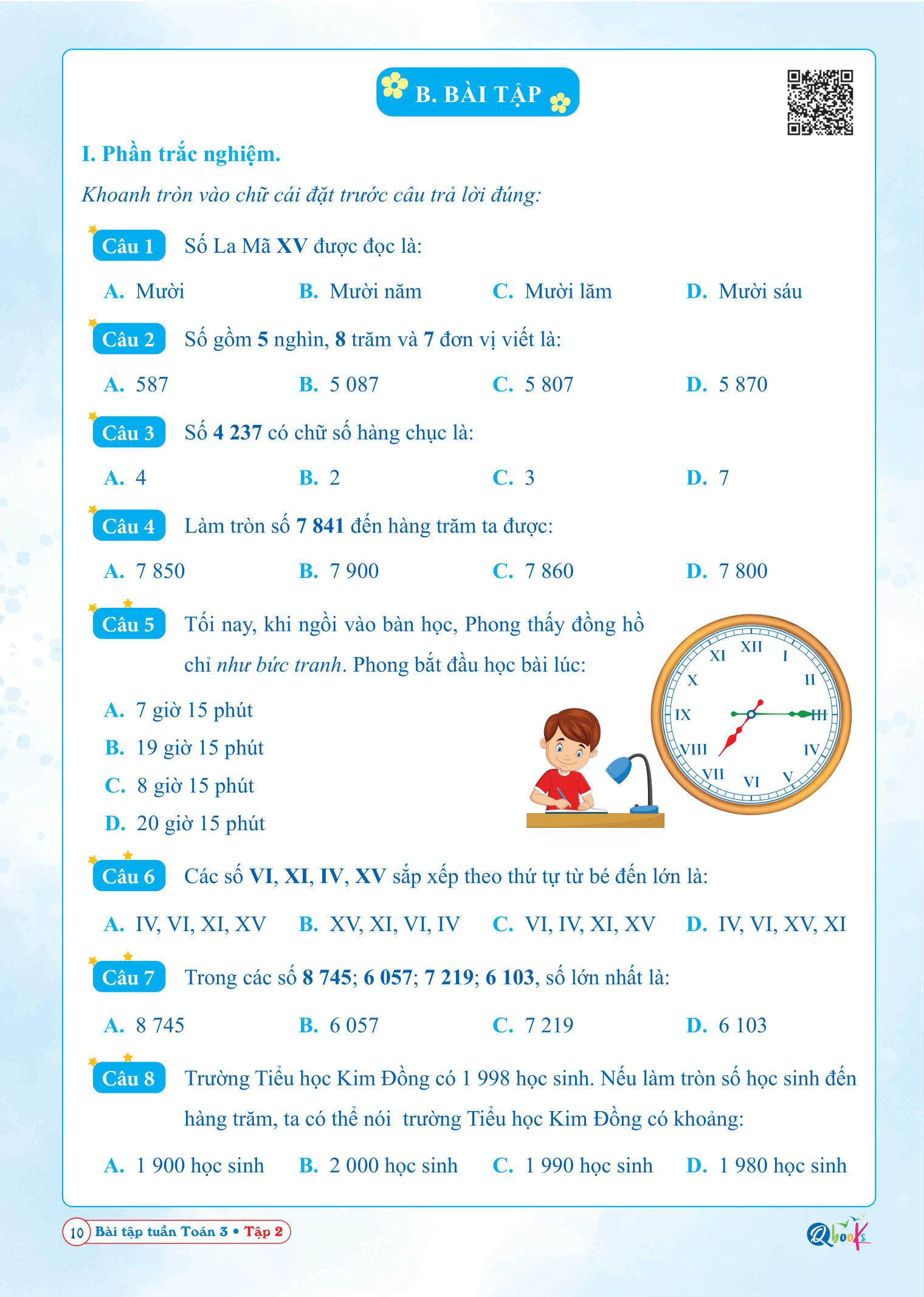 Bài Tập Tuần Toán Lớp 3 - Kết Nối Tri Thức - Học kì 2