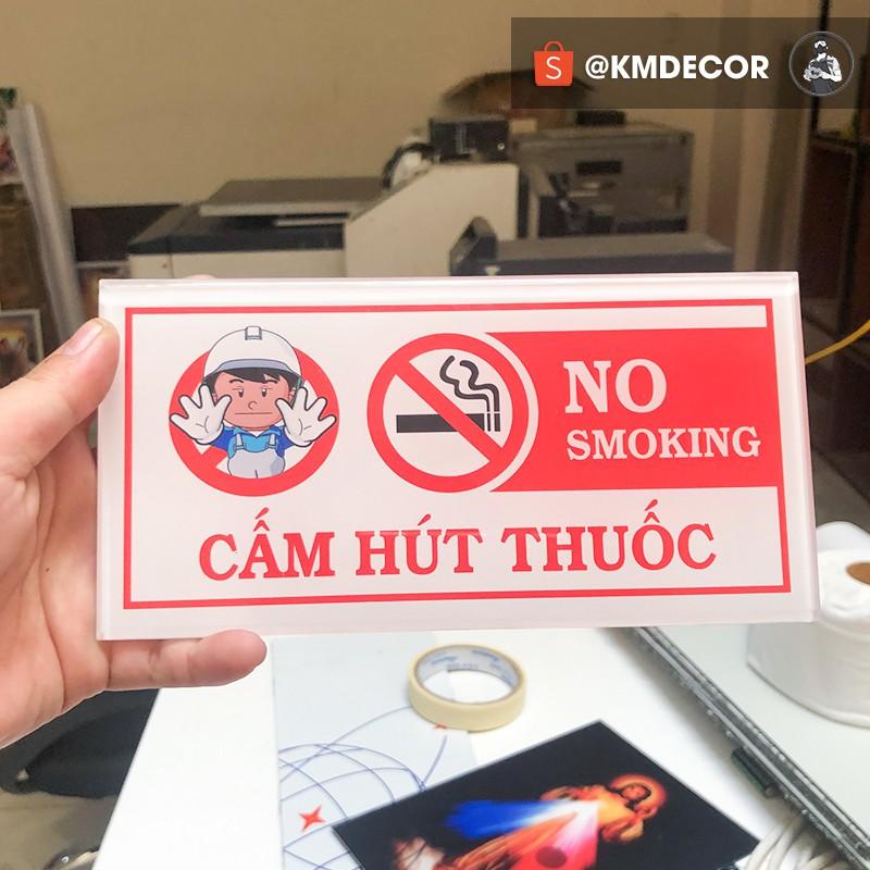 Bảng cấm hút thuốc bằng mica in UV vát góc sắc nét