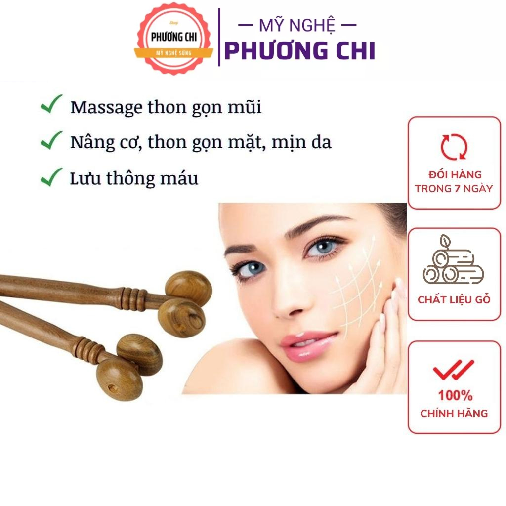 Cây lăn massage mặt mũi bằng gỗ thơm | Mỹ Nghệ Phương Chi