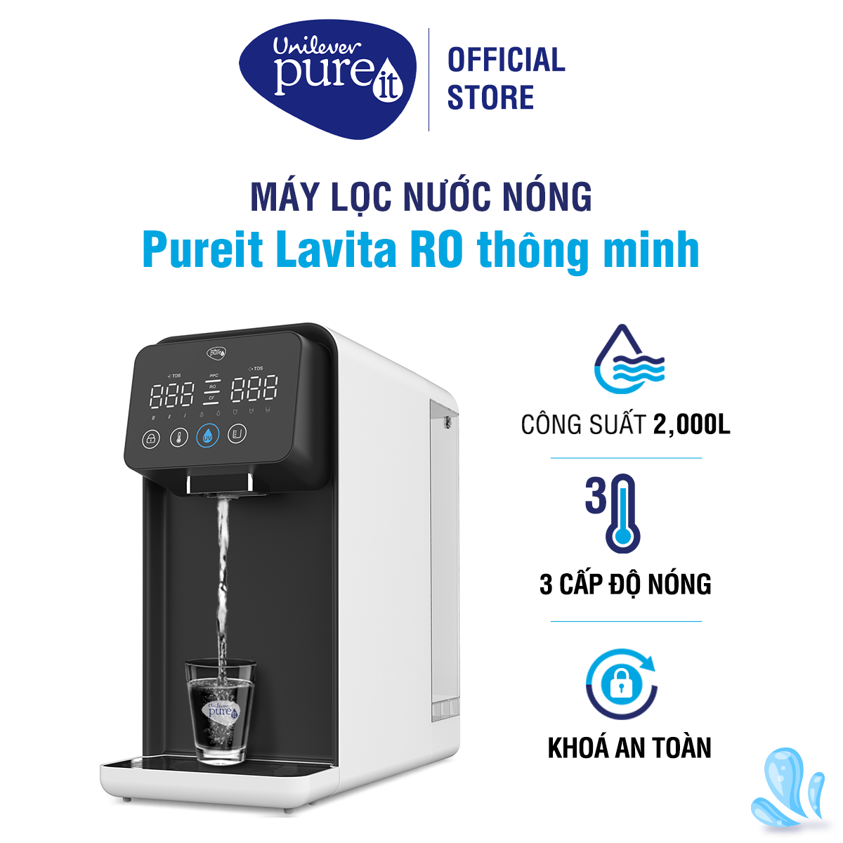 Máy Lọc Nước Pureit Lavita - CR5240 Chức Năng Làm Nóng Nhiều Cấp Độ Tích Hợp Công Nghệ RO+UV - Hàng Chính Hãng