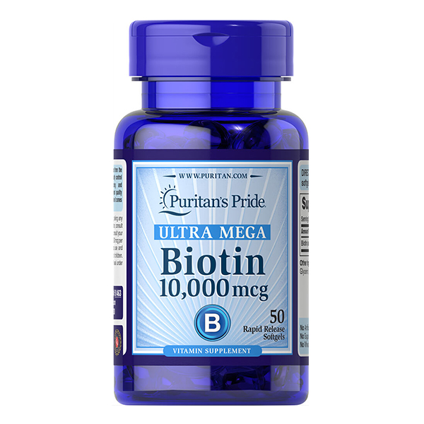 Thực Phẩm Chức Năng - Giảm Tóc Gãy Rụng, Giúp Mọc Tóc, Kiềm Dầu Cho Da Nhờn Ultra Mega Biotin 10.000Mcg (50 Viên)