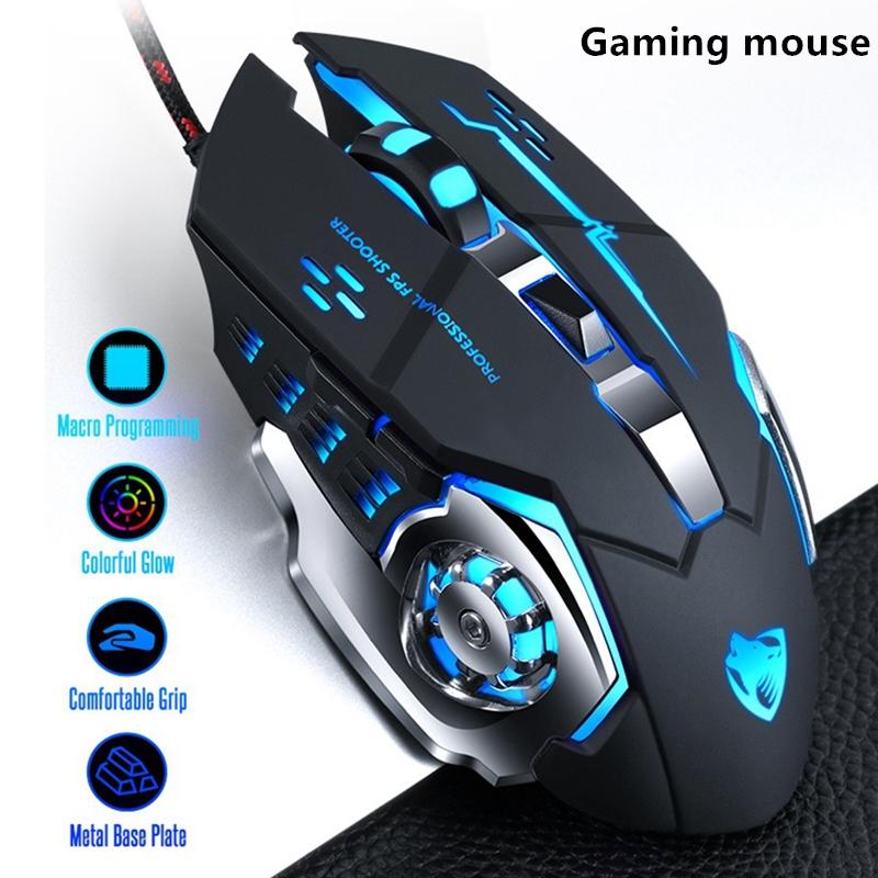 Nghề Nghiệp Game Thủ Chơi Game 8D 3200DPI Có Thể Điều Chỉnh Quang Có Dây LED 7 Màu Chuột Máy Tính USB Cáp Silent Chuột Dành Cho laptop