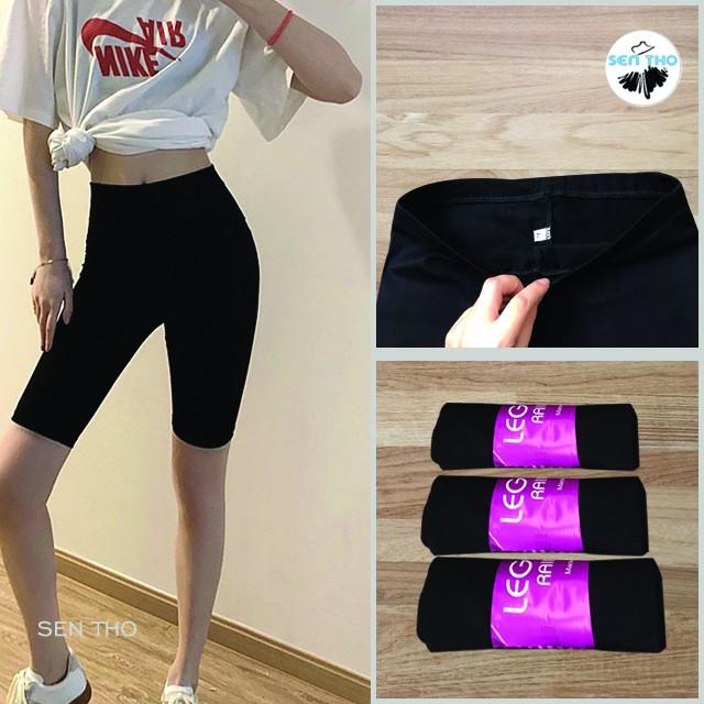 Quần Legging Ngố Đùi Lửng Cạp Cao Nữ Chất Đẹp Co Giãn 4 Chiều Mặc Tôn Dáng Trẻ Trung Năng Động