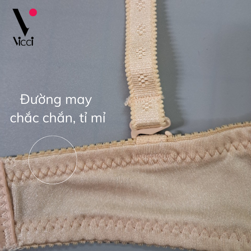 Áo lót nữ nâng ngực trơn, mỏng, có gọng Vicci AV.06 (phiên bản nâng cấp của AV.04) cúp chéo, dây vai có thể tháo rời, mềm mại, thoải mái tuyệt đối