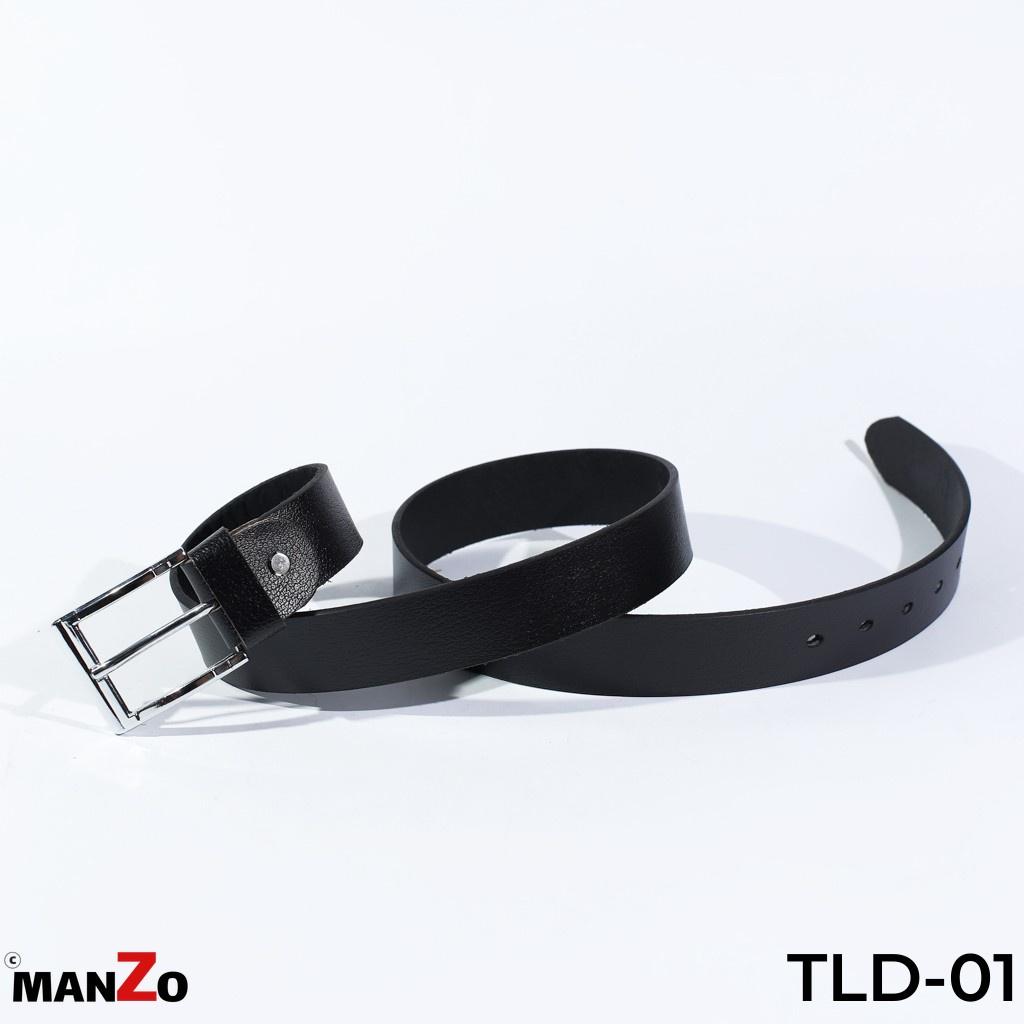 Thắt lưng da bò nam màu đen cao cấp bảo hành 18 tháng MANZO TLD-01