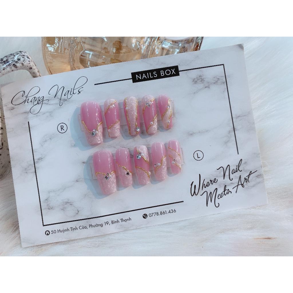 Chang Nails - Nail Box thiết kế thủ công - Đính đá, Tone Hồng pastel