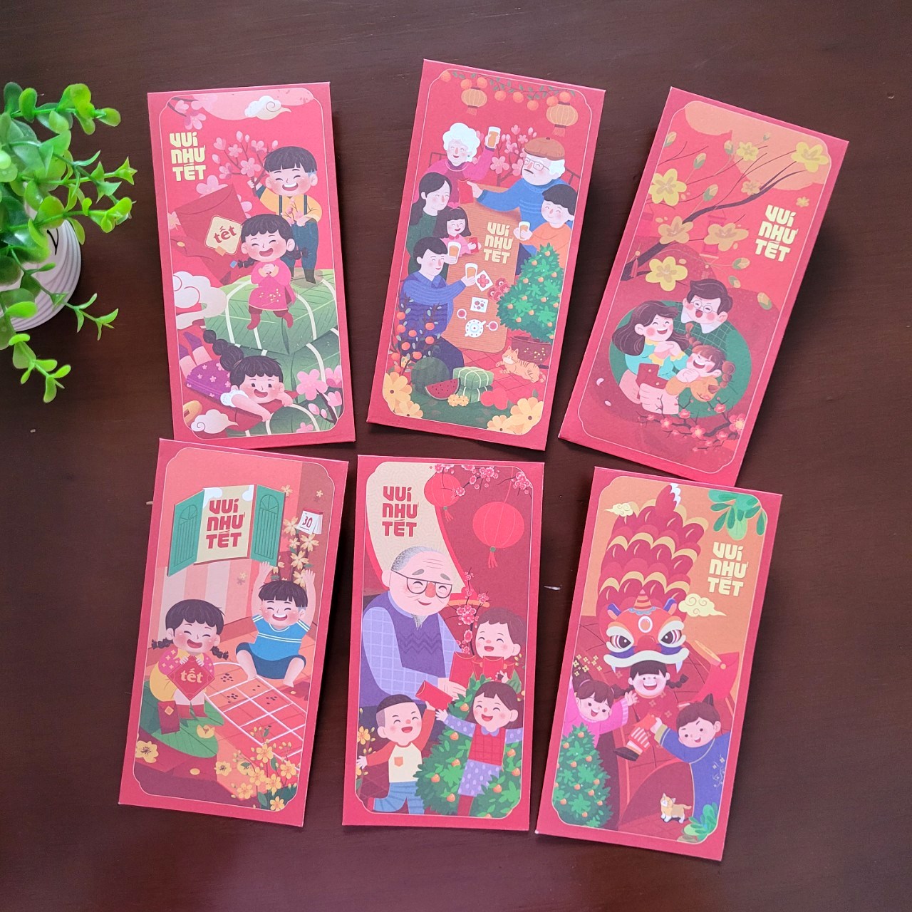 Set 6 bao lì xì VUI NHƯ TẾT