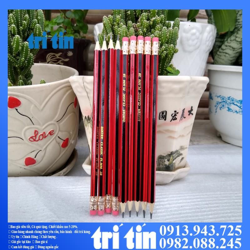 Bút chì gỗ 2B/HB thân lục giác kèm tẩy Classic BAOKE