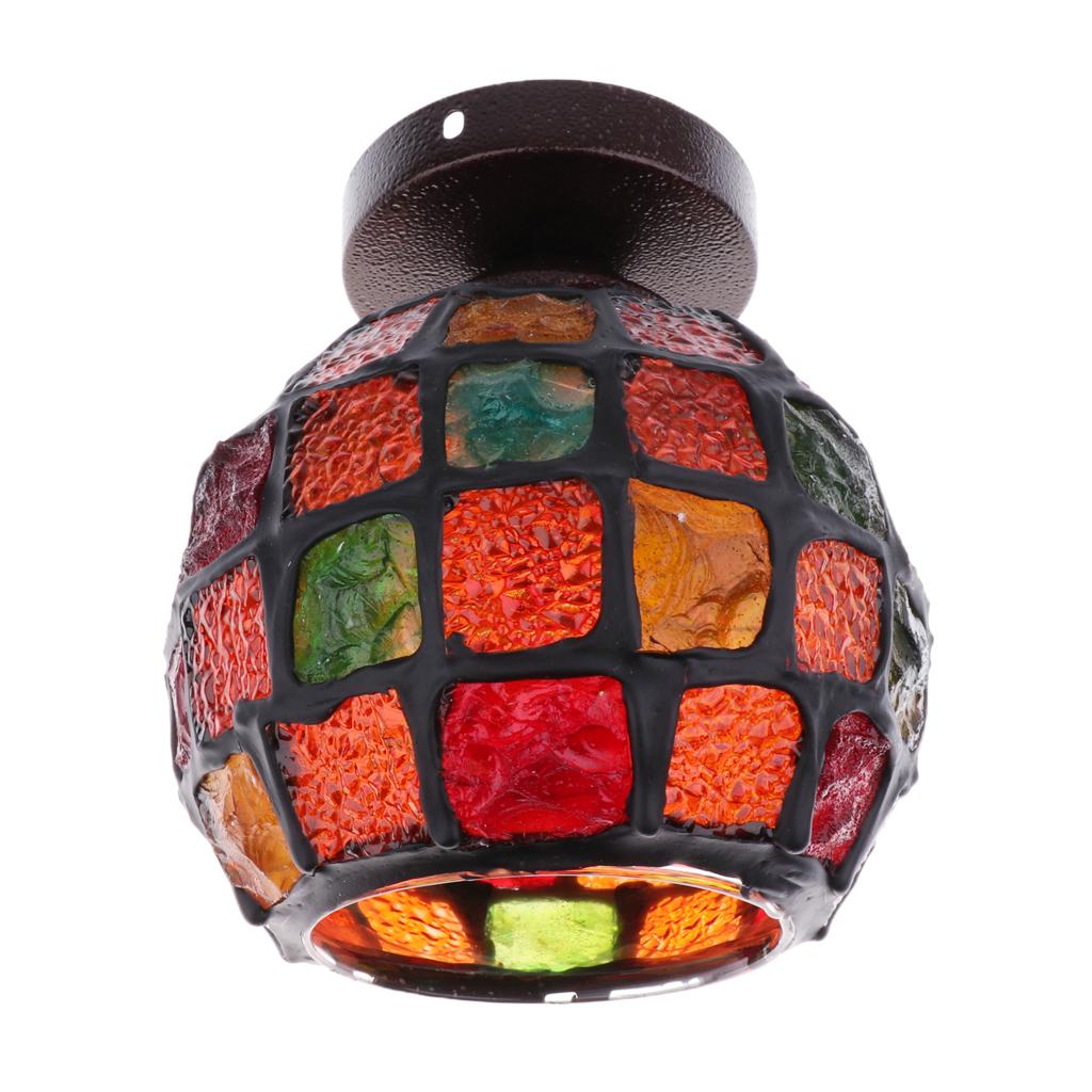 Pendant Lighting Shade For Decoration Cafe Bar With Stained Glass Flower