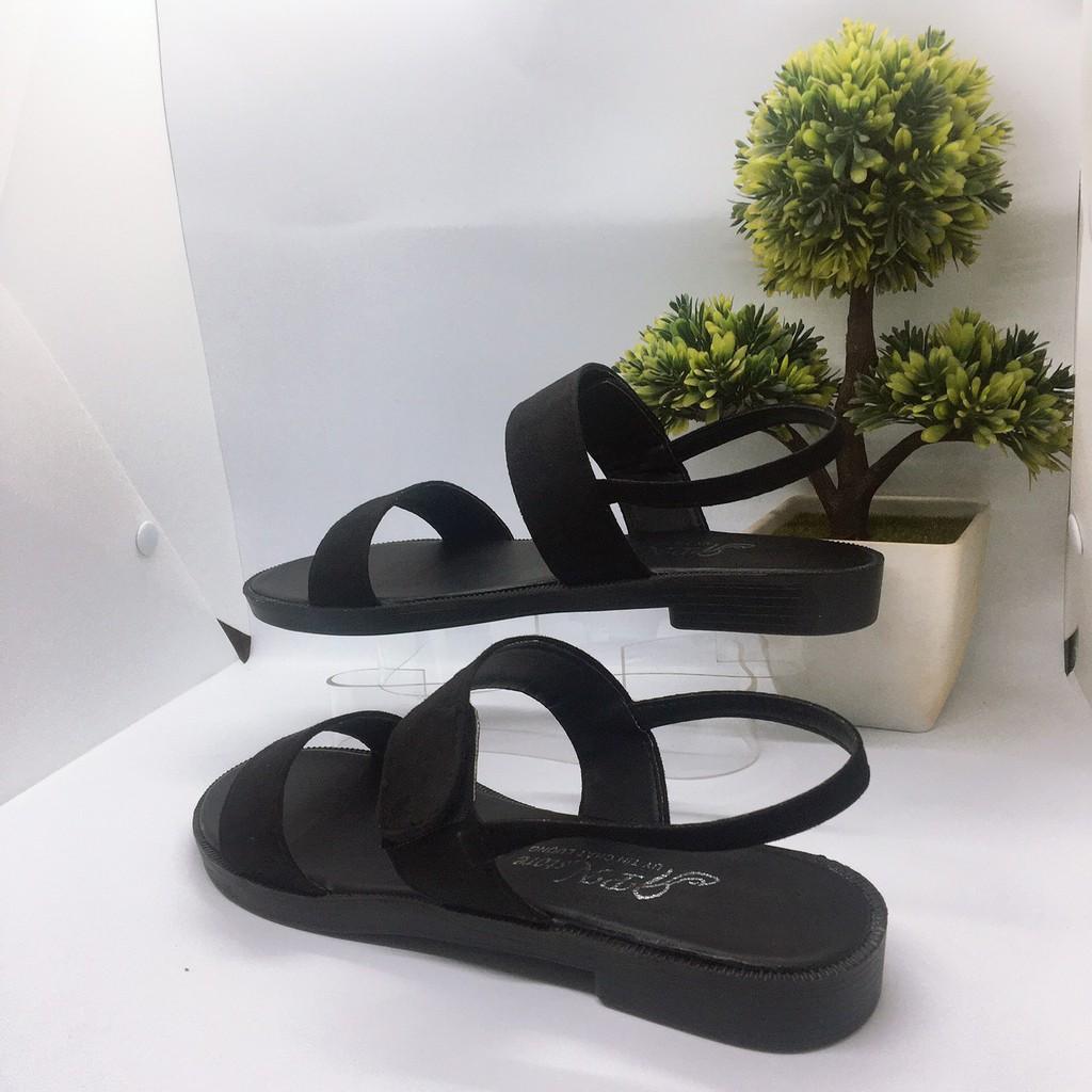 Giày Sandal Đế Bệt 2 Quai Bản Khoá Dán