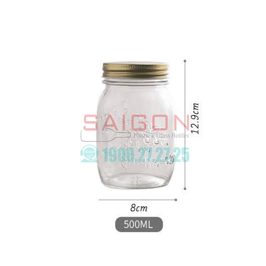 Hũ Gia Vị Mason 500ml , 1000ml Nắp Nhôm | Tùy Chọn Dung Tích