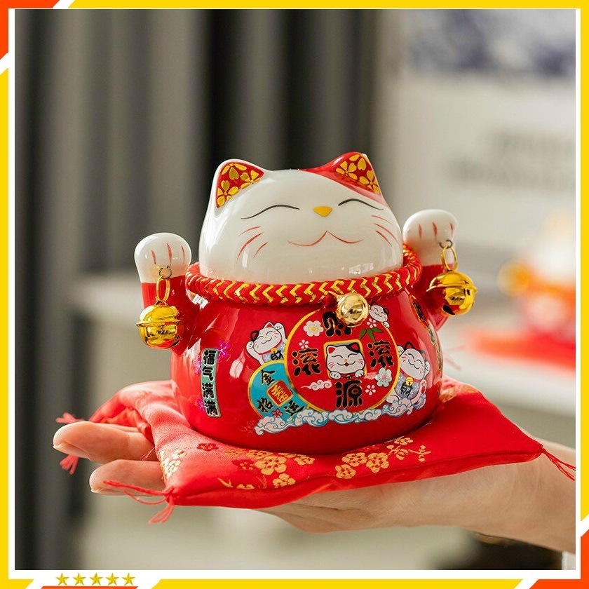 Mèo Thần Tài, Mèo May Mắn Để Bàn Làm Việc, Cửa Hàng Chiêu Tài Lộc - ĐỰNG TRONG HỘP QUÀ SANG TRỌNG
