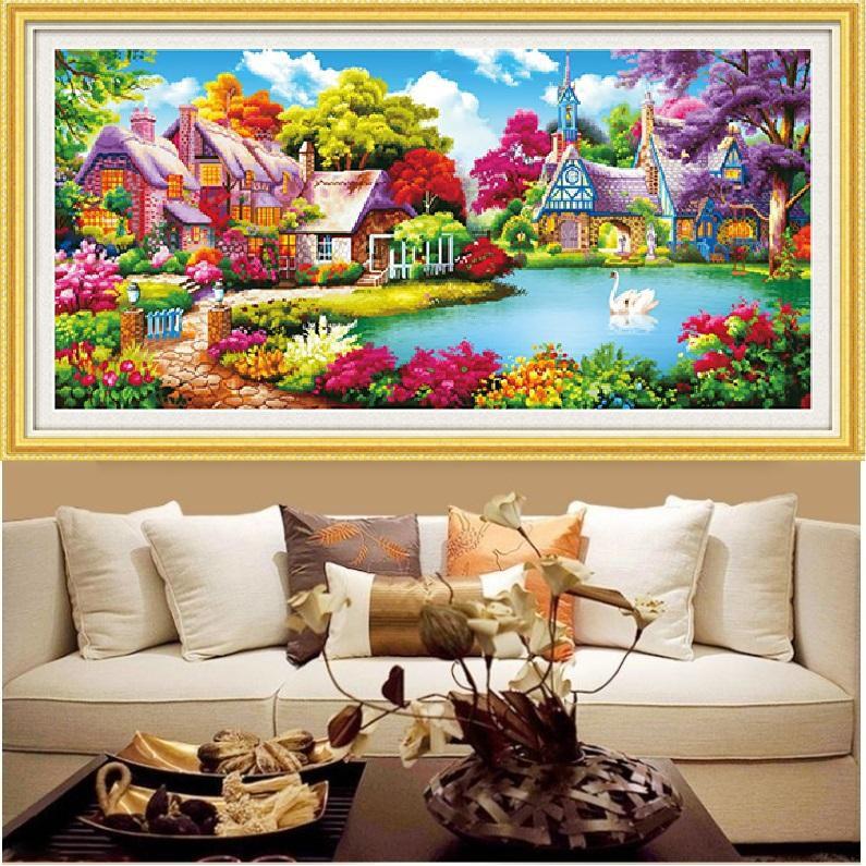 Tranh đính đá mẫu mới Gia Đình Hạnh Phúc-KT: 150x75