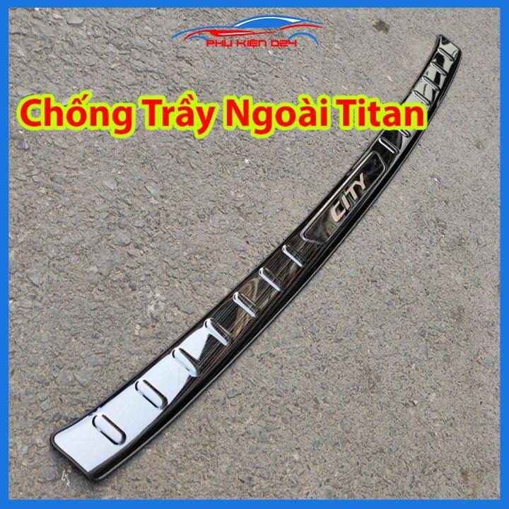 Ốp chống trầy cốp City 2021-2022 thép không gỉ vân Titan chống trầy bảo vệ xe