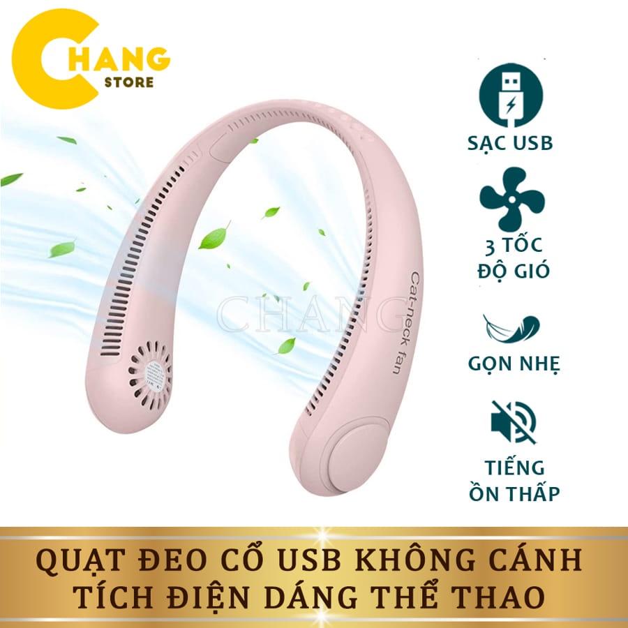 Quạt Đeo Cổ Parrot USB Mini Không Cánh Tiện Lợi, Thời Trang, Kiểu Dáng Thể Thao, Sử Dụng Trong 10H