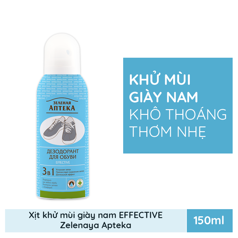 Xịt khử mùi giày nam Zelenaya Apteka Effective 150ml